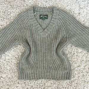 Chunky Knit Sweater by American Eagle in Sage Green Size XS